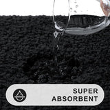 Antislip zachte mat voor toilet met uitsparing, afmetingen 51 x 61 cm, absorberende badmat, staand toilet, wasbaar, badmatten voor toilet, zwart.