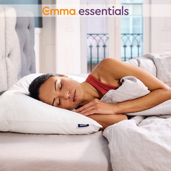 Essentials Microvezelkussen | 40x80cm | Made in EU | Ademend en wasbaar | Extra hoes | Kussen voor elk slaaptype | Optimale ondersteuning | MEDIUM