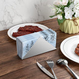 Zilver 304 # roestvrijstalen servethouder driehoekige metalen servethouder minimalistische vrijstaande tissuedispenser, set van 2