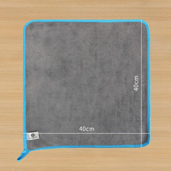 Microvezeldoek, autoverzorging, 4-delige set, luxe microvezeldoeken, polijstdoeken, droogdoek, microvezeldoek, voor het polijsten, wassen, drogen, stofvegen en onderhouden, 40 x 40 cm