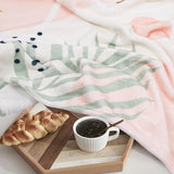 Deken, 127 x 152 cm, superzachte en warme flanellen fleece deken, Boheemse kreukbestendige winterdeken, bankdeken voor bank, bed, slaapkamer, woonkamer, kantoor - bladeren