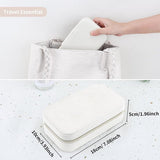 Sieradendoosje voor op reis, fluweel, kleine fluwelen sieradendoos voor meisjes en vrouwen, mini-sieradenorganizer, opslag voor ringen, oorbellen, halsketting, armbanden, klein sieradenkistje, beige