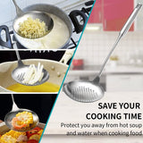 Skimmer, 38 cm roestvrijstalen keukenzeef, gleuflepel, met comfortabele handgreep en ophanggaten, moddervangers voor de keuken
