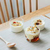 Glazen puddingschaal set van 4, dessertschaal met dekselset