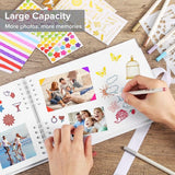 Fotoalbum 29,5 x 21 cm fotoalbum om zelf vorm te geven, wit fotoboek met 80 pagina's scrapbook, voor 160 foto's, inclusief 6 metallic kleurmarkers, gastenboek voor verjaardag en bruiloft (wit)