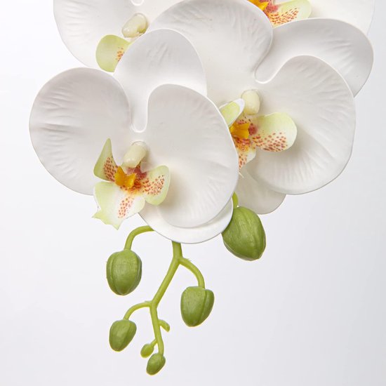 4 stuks kunstbloemen, orchideeëntak, kunstphalenopsis, orchidee, decoratieve witte bloemen, kunsttak, decoratie, real-touch kunstbloemen, net echt met 9 bloemen