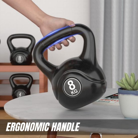 Kettlebell-gewicht met ergonomisch handvat, kettlebell-halter voor spiertraining thuis en in de sportschool.