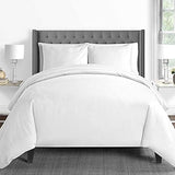 600 Thread Count Cotton Bed Linen, 100% Long Staple Cotton Duvet Cover and Pillowcase, 100% Cotton Mako Satin, 2-Piece Bedding Set, 135 x 200 cm + 80 x 80 cm, White