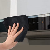 Microvezeldoeken, zwart, poetsdoekjes, voor de keuken, reinigingsdoekjes, afwasdoeken, microvezel, poetsdoek, milieuvriendelijk en pluisvrij, multifunctionele theedoeken, 30 x 30 cm, 10 stuks