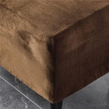 Ottomaanse hoes voor krukhoes - fluwelen kruk voor voetenbank, rechthoekig, stretch overtrek, poef, beschermer, wasbare stoelhoes - Bruin, 1 stuk