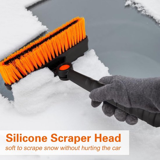 3-in-1 ijskrabber voor de auto, 3-in-1 ijsschraper voor de auto, met bezem, telescopische reinigingsborstel met rakel