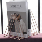 2 stuks krantenrek: modern krantenrek, tijdschriftenrek, boekenrek, tijdschriftenverzamelaar, 9 sleuven boekenstandaard, metalen organisatierek voor kantoor thuis (goud)