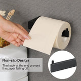 Toilet Paper Holder, Black, Stainless Steel Toilet Paper Holder, Drilling Toilet Paper Holder, Toilet Roll Holder for Bathroom and Kitchen