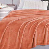 Knuffelige, donzige deken, 160 x 210 cm, XL fleece bank- en bankdekens, superzacht, als banksprei, oranje