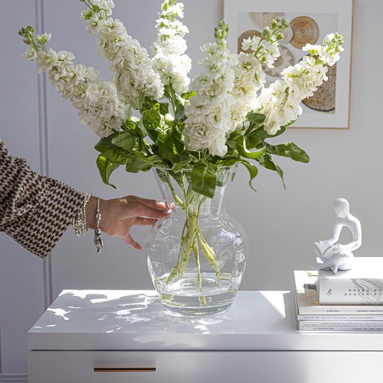 Vaas,hoogte: 27,5 cm, diameter: 19,5.transparant