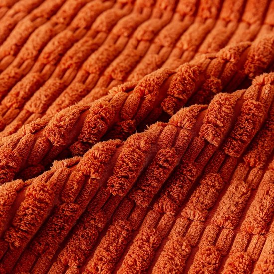 Set van 4 decoratieve kussenslopen, 40 x 40 cm, burnt oranje, corduroy fluwelen kussen, bankkussens, sierkussen, wollige kussenslopen, kussenhoes voor bank
