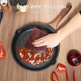 Antiaanbakpan, braadpan, gecoat 24 cm, graniet pannen non-stick frying pan, gecoate pan voor gasfornuis, inductie