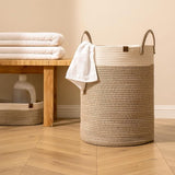 Gevlochten mand katoenen touw opbergmanden - grote katoenen mand, wasmand voor deken, kinderspeelgoed, mand L wasmand voor kinderkamer 58L