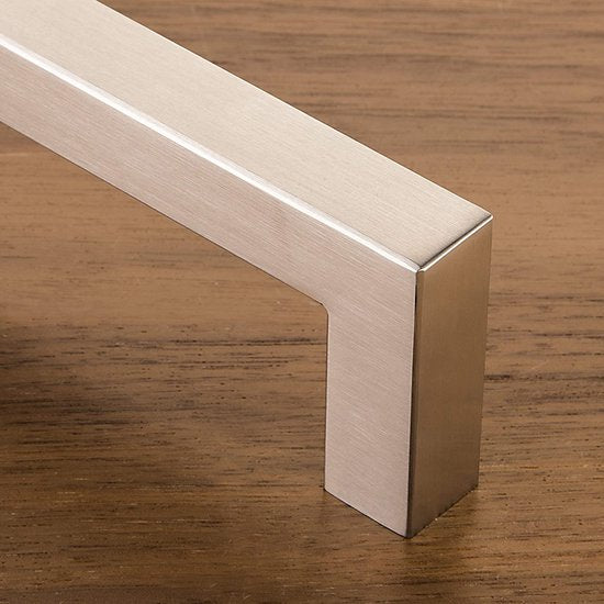 E8 Meubelhandvat, echt roestvrij staal, 10 x 10 mm, stanghandvat, relinghandvat