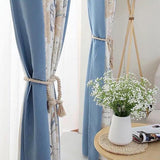 Vouwhouders, gordijn, touw, 4 stuks, gordijnriemen, grijs, katoen, 100 cm, gordijnhouder, holdback voor thuis, kantoor, decoratie, raambehandeling