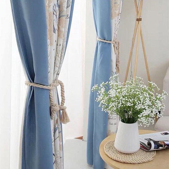 Vouwhouders, gordijn, touw, 4 stuks, gordijnriemen, grijs, katoen, 100 cm, gordijnhouder, holdback voor thuis, kantoor, decoratie, raambehandeling