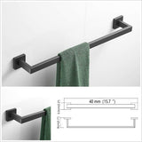 Matzwarte badkameraccessoires 4-delige badkameraccessoires handdoekenrek accessoireset SUS 304 roestvrij staal