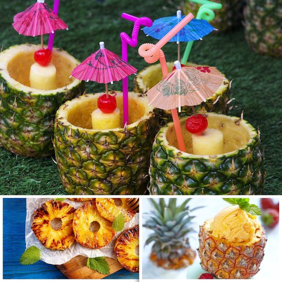 Ananassnijder 3-in-1 - ananasschiller van roestvrij staal, vaatwasmachinebestendig - ananas-ontpitter - ananaskern met scherp lemmet (01 stuks - ananassnijder)