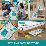 Pak met 24 vacuümzakken voor kleding op reis/dekbedden vacuümopbergzakken (4 jumbo 100 x 80 cm / 4 grote 80 x 60 cm / 8 middelgrote 70 x 50 cm / 8 kleine 60 x 40 cm) ruimtebesparende vacuümopslag voor kleding