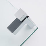 Doucheplank, glasplank, badkamer, doucheplank, 8 mm, hardglas, badkamer, wandrek, rek, douche, glazen plank met plankdrager, 35 cm, hangende wandmontage, gepolijst chroom