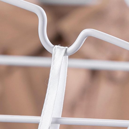 Kleerhangers van metaal (40 cm), 20 stuks, ruimtebesparende kleerhangers voor volwassenen, 0,4 cm dik, belastbaar met zware kleding, beugel met antislip groef voor mantels, broeken (wit)