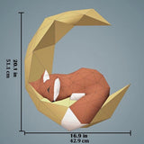 Fox Papercraft, Origami Fox, 3D Paper Craft Kit, DIY Paper Craft Templates Wall Decor Art Stuk Papier Ornament, Papier Sculptuur, 3D Dier, niet een afgewerkt model