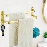 Towel Rail No Drilling Required, 40 cm Length, Aluminium Towel Rail Bathroom Light Gold, Towel Holder, Kitchen Towel Holder, Wall, Towel Shelf, Rustproof