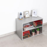 boekenkast, 2 vakken, 60 x 45 x 40 cm, smal rek, spaanplaat van hout, modern, grijs, staand rek, kantoorboekenkast, rekken en planken, printerstandaard, printerrek, archiefkast