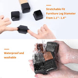 16 stuks stoelpootglijders voor tapijten 3,2 cm rond transparant TPE hoogelastisch zacht rubber met zwart