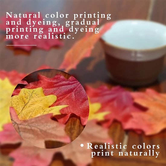 CLDURHGE 500 Stuks Kunstmatige Esdoornbladeren in Herfstkleuren, Esdoornbladeren Simulatie Esdoornblad voor de decoratie van bruiloften, kunstfeesten, Thanksgiving, knutselen