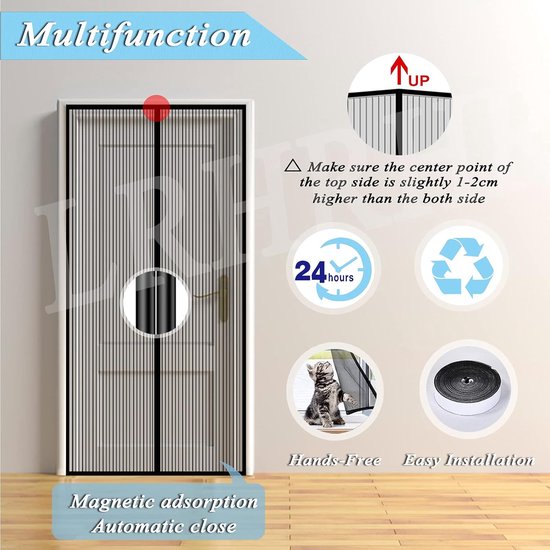 Magnetisch vliegengaas, insectenbescherming, vliegengordijn, muggennet voor balkondeur, terrasdeur, automatisch sluiten, zonder boren