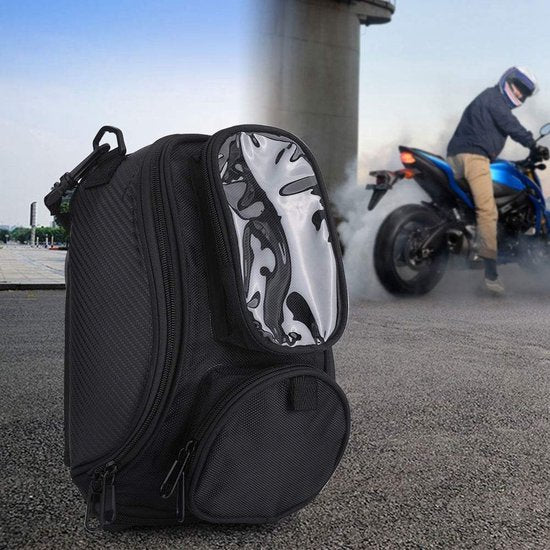 Motorfietstas-zwart universele motorfiets motorfiets rijden sterke magnetische waterdichte olie brandstoftank tas