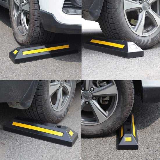 2-delige wielstopper oprijbeveiliging wielstop parkeerlimiet parkeerhulp voor parkeergarage carport parkeerplaats garage parking 55 x 15 cm