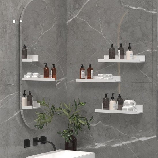 40 cm lang wandrek, wit, zwevend rek, fotolijst voor woonkamer, keuken, kinderkamer, werkkamer of slaapkamer, 3 stuks met verschillende maten