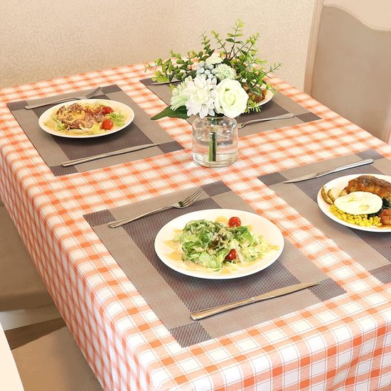 Geweven placemats, set van 4 of 8 stuks, vinyl, 45 x 30 cm, Set van 8