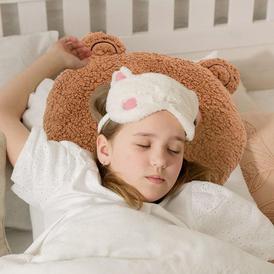 Schattig pluche kussen, sofakussen, knuffeldieren, zachte bankdecoratie, geschenken voor verjaardag, Kerstmis, 35 x 27 cm (beer)