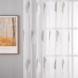 Sheer voile floral embroidery curtains with eyelets, transparent1