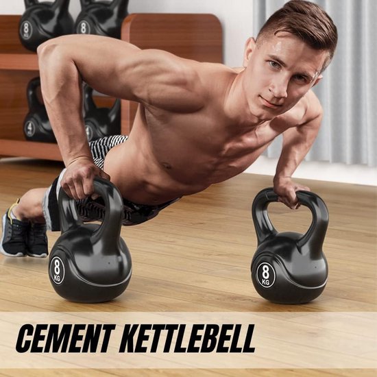 Kettlebell-gewicht met ergonomisch handvat, kettlebell-halter voor spiertraining thuis en in de sportschool.