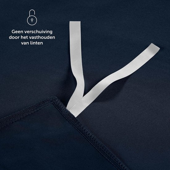 Blumtal Dekbedovertrek Set Tweekleurig - Luxe Beddengoed - 200 x 200 cm - 2 x Kussensloop 80 x 80 cm - Donkerblauw en Lichtgrijs