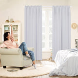 Gordijn ondoorzichtige gordijnen geluidsbescherming met plooiband thermo, 260 x 140 cm (hoogte x breedte), zilvergrijs, set van 2
