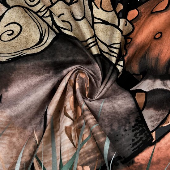 Paddestoel wandtapijt zwart bos slak wandbehang maan sterren planten wanddoek muurkunst wandtapijt voor slaapkamer woonkamer 150x130cm