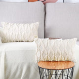 set van 2 zachte pluche korte wollen fluwelen sierkussenslopen luxe stijl kussenhoes voor bank voor slaapkamer beige 40x80 cm rechthoekig