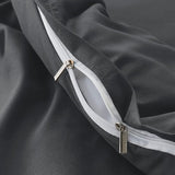 Beddengoed 135 x 200 cm, 4-delig, antraciet - dekbedovertrekken 135 x 200 cm, set van 2 met kussenslopen 80 x 80 cm, beddengoedsets 135 x 200 cm, van microvezel met ritssluiting, zacht, grijs