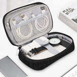 Kabeltas, organisator voor elektronische accessoires, draagbare kabelorganizer, reiskabeltas organisatortas voor elektronisch, USB-sticks, powerbank, SD-kaart, oplaadkabel, zwart