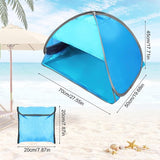 Pop-up tent mini, mini-hoofdtent, pop-up tent tegen de zon, strandopvang pop-up hond, mini-strandtent, ideaal voor strandkamperen en buitenactiviteiten (hemelsblauw)